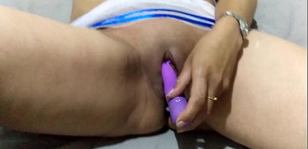  My friend playing with her pussy toy vibrator